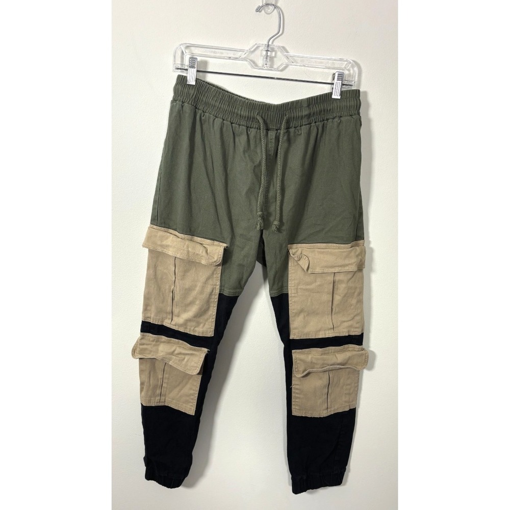 Roma Studio Women's Large Cargo-Style Jogger Pants Color Block